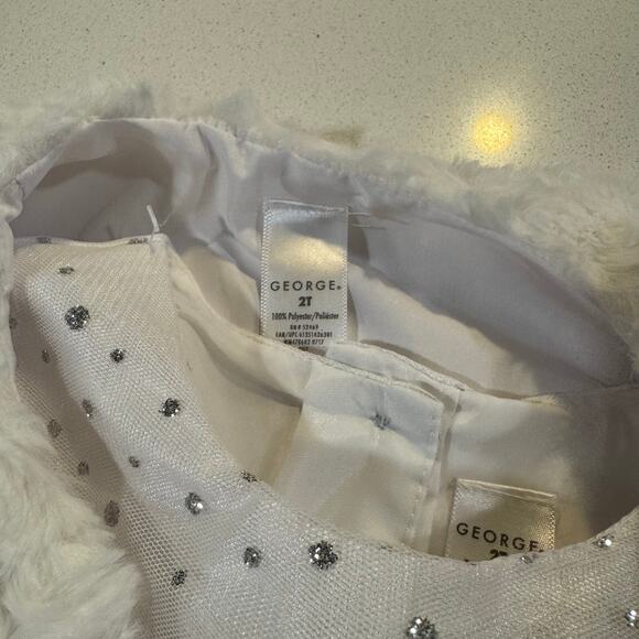 George Toddler Girl 2T White Cardigan and Formal Dress New W/o Tags - Picture 3 of 5
